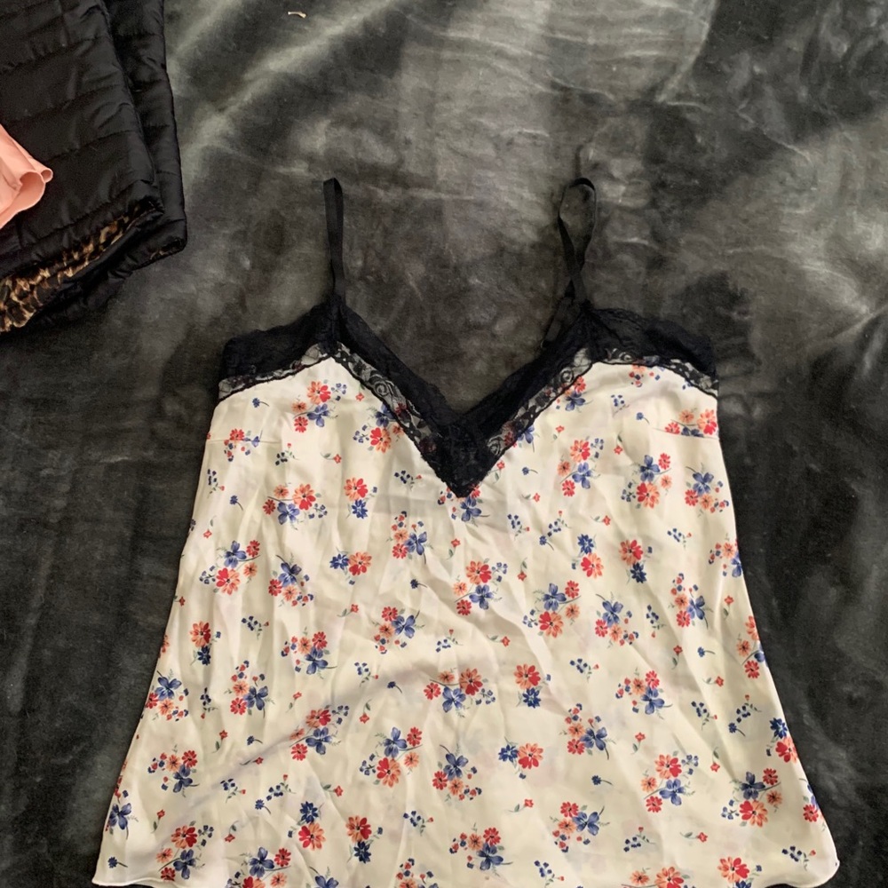 Floral satin shirt